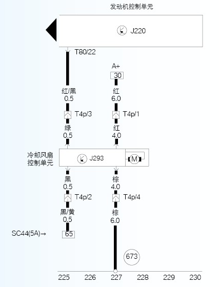 朗逸轿车冷却风扇常转