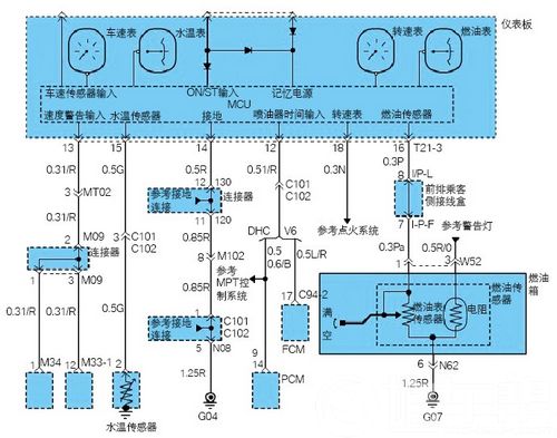 /10年产北京现代名驭水温表指针突然回零的故障排除