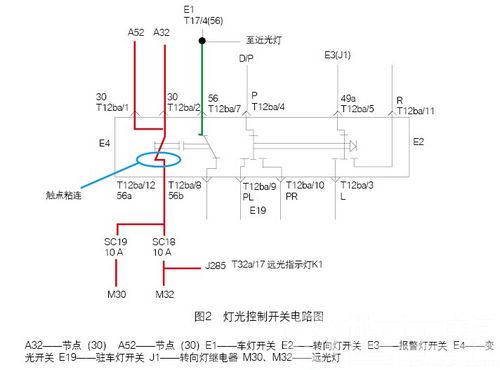 /帕萨特新领驭前照灯的远光灯常亮