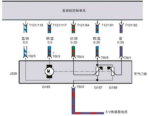图2 节气门体的电路图