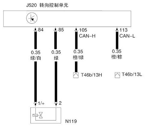 图2   转向控制单元部分电路图