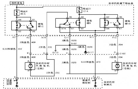 图3 冷却风扇电路图