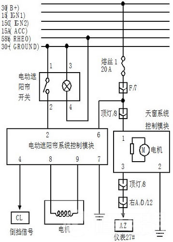 奇瑞东方之子轿车天窗无法开启故障解决