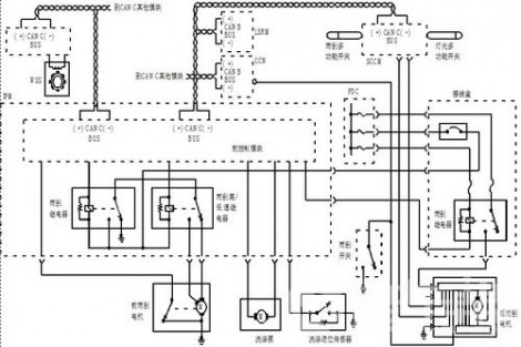 图1 克莱斯勒300C雨刮控制系统系统原理图